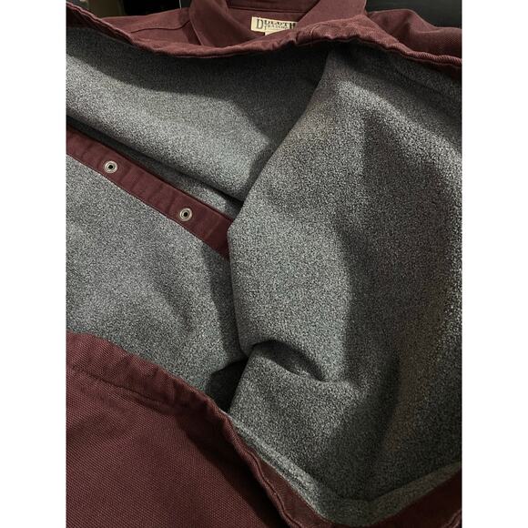 Duluth Trading Co Canvas Coat – Men’s 2XL Tall, Maroon Flannel-Lined Workwear - Picture 8 of 9